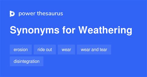 WEATHERING in Thesaurus: 100+ Synonyms & Antonyms for .